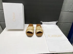 Chloe Woody Slide Sandals - Size 38 275 Soft Tan Italy - Picture 1 of 13