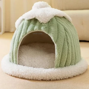 Winter Cozy Pet House Dogs Soft Nest Kennel Sleeping Cave Cat Dog Puppy Warm Thi - Picture 1 of 11