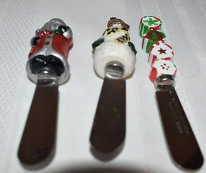 Lote de 3 cuchillos esparcidores de queso acero inoxidable Navidad almacén de Boston China - Imagen 1 de 6