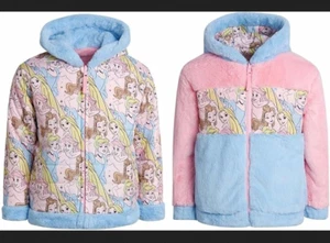 Disney Girls Puffer Faux Fur Hooded Reversible Jacket Size 4T - Pink Princess - Picture 1 of 3