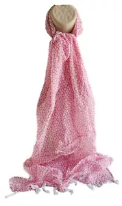 Bufanda de algodón rosa y blanco 180 cm x 50 cm - Imagen 1 de 1