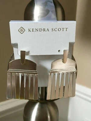 Новый с ярлыками - KENDRA SCOTT Layne яркий серебряный заявление серьги - отличный подарок - Изображение 1 из 4