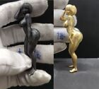 2 pièces ornements en bronze massif artisanat fille nue gras as corps modèle statue