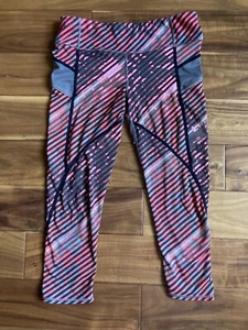 Athleta Medium Tall Capri Crop Leggings MT Zebra Print Pink Black - Picture 1 of 5