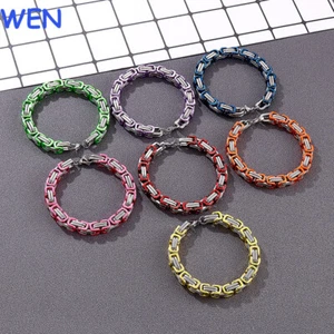 Pulsera Dopamina 8mm Hombre Acero Inoxidable Cadena Bizantina Color - Imagen 1 de 14