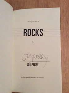 Signed 2x by Joe Perry-  Rocks : My Life in and Out of Aerosmith HC + Pic Flyer - Picture 1 of 12