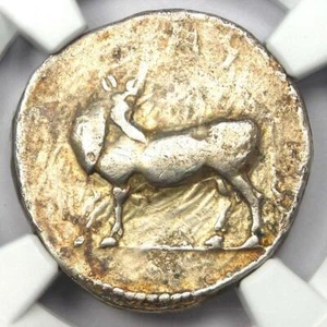 Greek Lucania Laus AR Stater Man-Headed Bull Coin 480-460 BC - Certified NGC VF - Picture 1 of 7