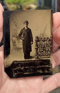 Occupational Tintype Photo Bear Rug Salesman Furrier - Picture 1 of 1