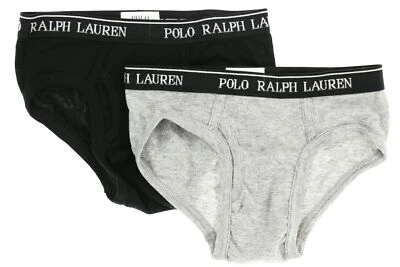 Polo Ralph Lauren 242211 Niños Niños Paquete de 2 Calzoncillos Ropa Interior Negro/Gris Talla S Foto 1 de 2
