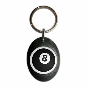 8 Ball Plastic Oval Key Ring (43mm x 32.5mm) - Picture 1 of 10