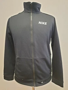 T836 BOYS NIKE BLACK LONG SLEEVE F/ZIP TRACKSUIT TOP UK 13-15 YRS  - Picture 1 of 3