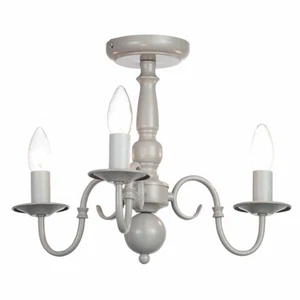 Litecraft Trudi Ceiling Light Semi Flush Traditional Styled 3 Arm - Grey - Picture 1 of 6