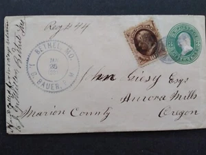 Missouri: Bethel 1881 Registered Cover, Sawtooth Postmaster Cancel, Fancy Star - Picture 1 of 2
