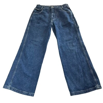 Pantalones de mezclilla BUM Equipment para mujer 13/14 31X28,5 azul pierna ancha holgados cargo grunge años 90 Y2K Foto 1 de 4