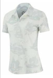Nike Golf Dri-FIT Printed Women Polo Shirt UPF 40+ White AV3678 133 - Picture 1 of 2