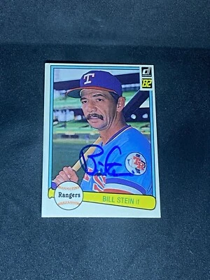 Bill Stein 1982 Donruss #37 Texas Rangers Auto Autographed Signed MLB Card - Image 1 of 3