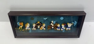 Korean Traditional Wedding Dance March Shadow Box Figure Wood Glass Display-EXC - Foto 1 di 8
