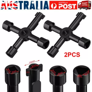 4 Way Utility Key Wrench Multifunction for Electric Meter Box Cabinet Water Gas - Picture 1 of 11