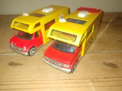Lot de 2 Camping car pinder 1/43  majorette en bel état - Photo 1/4