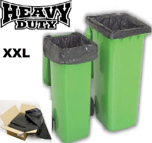 100 SCHWARZE STD ROLLMÜLLEIMER EINLAGEN STARKE MÜLLSÄCKE DICK GROSS MÜLLSÄCKE XXL - Bild 1 von 1