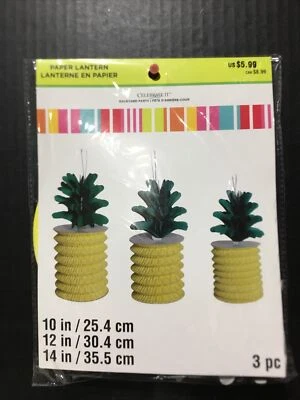 "Linterna de papel piña 🍍 3 piezas Celebrate It 10"" 12"" 14"" nueva" Foto 1 de 3