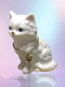 Collana Vintage Lefton Gatto Febbraio Compleanno Pietra Nascita Statuina San Valentino Cuore - Foto 1 di 7