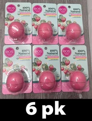 6pk EOS 100% Natural Organic Lip Balm, Strawberry Sorbet 0.25 oz (7g) each - Image 1 of 4