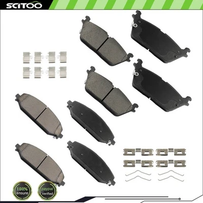 8PCS Front & Rear Ceramic Brake Pads For 2019-2022 Ram 1500 2022 Jeep Wagoneer - Image 1 of 4