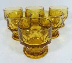 Juego de 6 vasos MCM de panal vintage ámbar GEORGIANO - Imagen 1 de 5