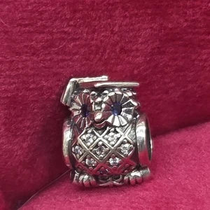 Pandora ALE S925 Authentic Graduierung Eule Bead Charm Blau Strass Augen Pave - Bild 1 von 6