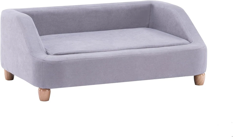 36 pulgadas Sofá rectangular gris microfibra para perros de tamaño mediano, elegante y M Foto 1 de 4