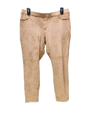 Leggings de pana en tono hasta el tobillo ajustados tiro medio elásticos camel XL Foto 1 de 4