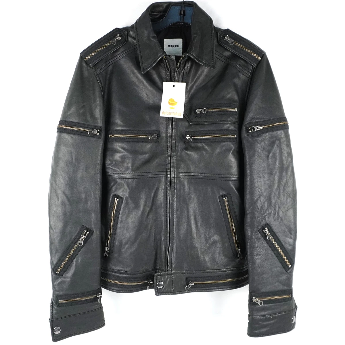 MOSCHINO レザージャケット MOSCHINO レザー ライダースジャケット | THE OUTNET (アウトネット)