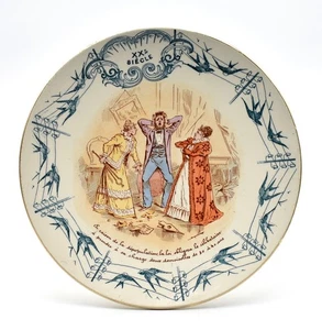 KG Plate The 20th Century The Stag / La Dépopulation French Ceramic Flat - Picture 1 of 2
