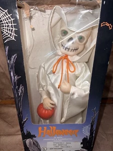 Vintage Hexenzeit 1990 Skelett mit Kürbis Figur - Bild 1 von 7
