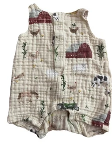 Angel Dear Romper Farm Animals Size 6-12 Months - Picture 1 of 3