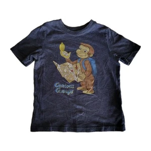 Kids 4t Vintage Curious George Tshirt Blue Old Navy - Picture 1 of 5