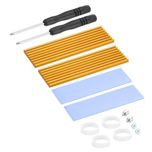 2 Pcs M.2 2280 Nvme SSD Heatsink Kit 70x22x3mm Laptop Memory Heatsink Copper - Afbeelding 1 van 6
