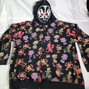 Máscara de payaso loco vintage cremallera completa sudadera con capucha talla XXL estampado AOP ICP - Imagen 1 de 11