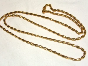 ...Vintahe MONET...Gold Tone Sold Links Statement Chain Necklace...31" Long... - Picture 1 of 6