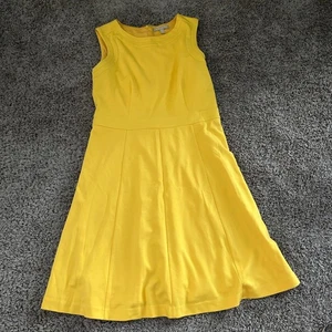 Banana Republic gelb Fit & Flare ärmelloses Kleid Größe 10 Karriere - Bild 1 von 9