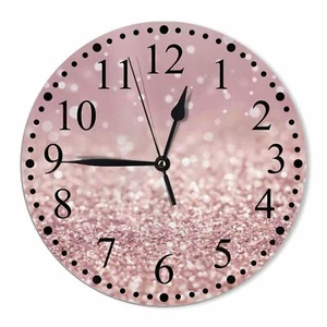Clock Rose Gold Wall Clock 10 Inch Silent Non-Ticking Clocks Battery Operated... - Picture 1 of 7