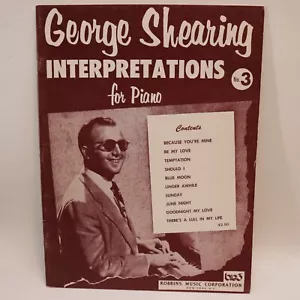 George Shearing Interpretations Piano No 3 Songbook Sheet Music Score Robbins - Picture 1 of 6