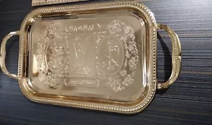 Ahlan Wasahulan (Arabic)- Hello Welcome- Vintage Gold Charcuter Serving Tray - Picture 1 of 6