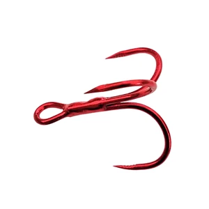 Fishing Treble Hook Trabucco Red Nickel Size 6 Chemically Sharpened Pike 5 PACK - Picture 1 of 2