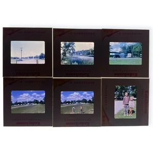 Lot of 6 1960s Camping Trip Campground Children Kodachrome Color Slides - Picture 1 of 5