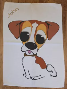 Jack Russell, grey hound, Irish wolfhound, tea towel cotton feel waffle effect - Picture 1 of 6