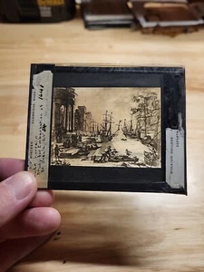Linterna Mágica De Colección Diapositiva-Estudio Para Embarque De Santa Úrsula Por Claude Lorrain - Imagen 1 de 4