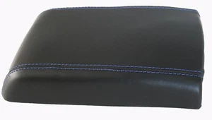 Fits 91-99 Mitsubishi 3000GT w/Blue Stitch Real Leather Center Console Lid Cover - Imagen 1 de 6