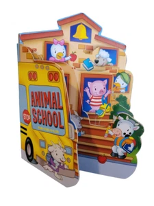 Vision St. Fan-Tab-U-Lus Board Book - New - Animal School - Picture 1 of 1